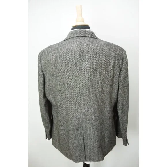 Polo Ralph Lauren Gray Black Herringbone Wool Tweed Sport Coat JAcket 2XL NEW